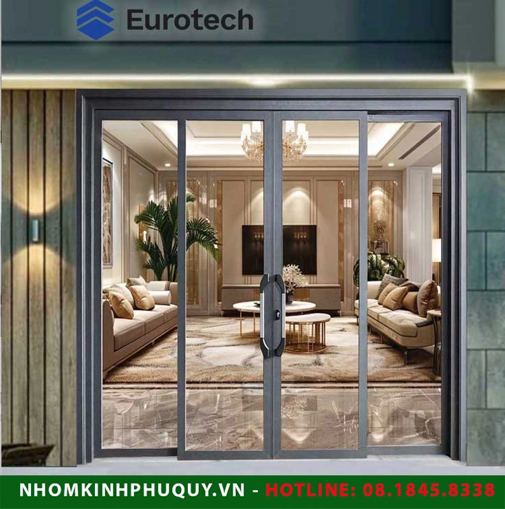 Cấu tạo chia tiết cửa trượt quay Eurotech hệ vip 68 nẹp rời 8.0 1