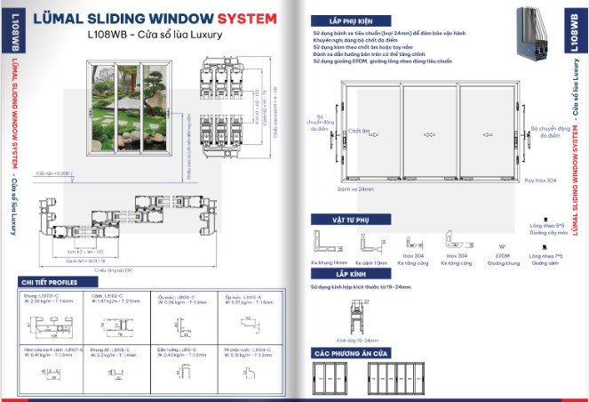 Hệ L108WB – Cửa sổ lùa Luxury khổ lớn 1