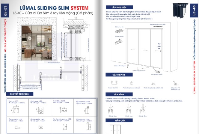 L3.40 – Cửa Lùa Slim Có Khuôn 1