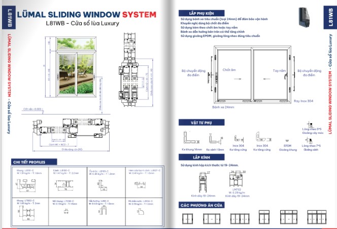 Hệ L81WB – Cửa sổ lùa Luxury 1